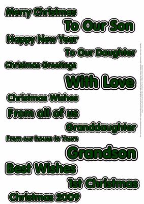 Christmas Word Topper Green