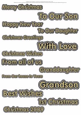 Christmas Word Topper Gold