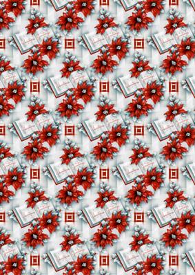 Poinsettia Christmas Greetings Backing