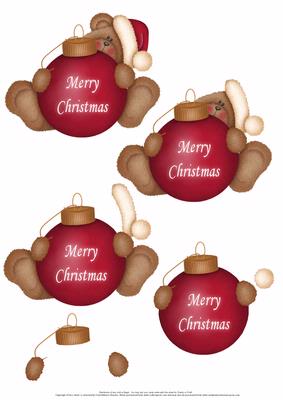 Merry Christmas Teddy Bauble