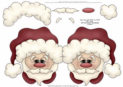 Santa Face Shaped Card