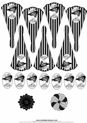 Black N White Cameo Fan Blades