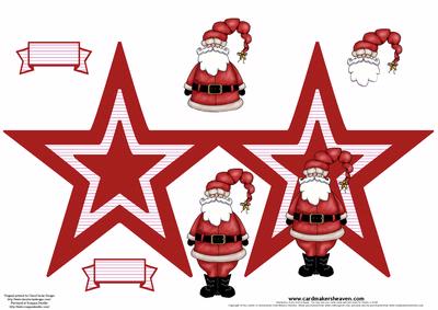 Christmas Santa Star Shaped Card