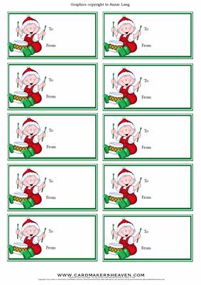 Baby Drum Kit Christmas Tags