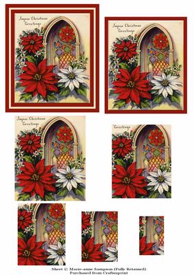 Church Window with Poinsettias
