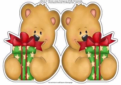 Christmas Teddy Holding Parcel
