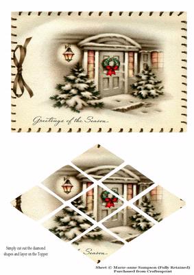 Christmas Door Diamond Panel Topper