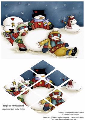 Snowman Fun Diamond Shaped Panel Topper