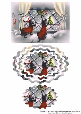 Christmas Scotties Window Nestie