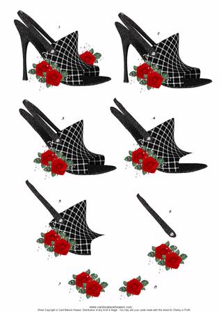 Black Shoe And Red Roses