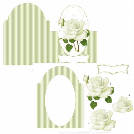 Floral Card Kit 2 White Rose