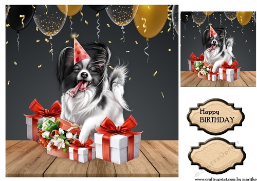 Male card Topper Birthday Dog