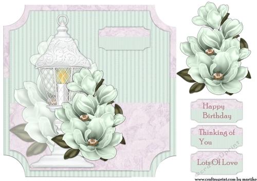 Qyuick Card  Mint  Magnolia & Lantern