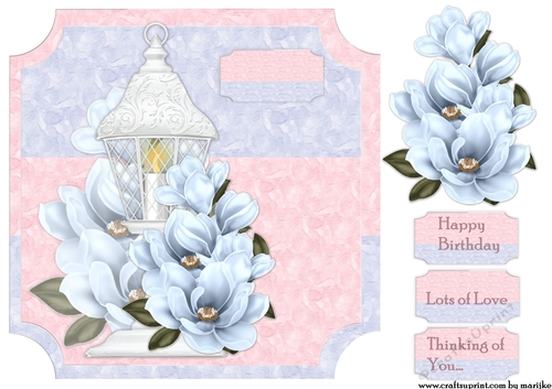 Quick Card  Blue  Magnolia & Lantern