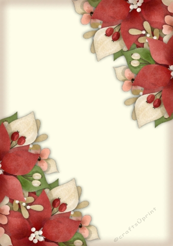  Christmas Poinsettias backing paper
