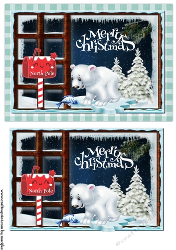 Christmas Window Cute Ice Bear