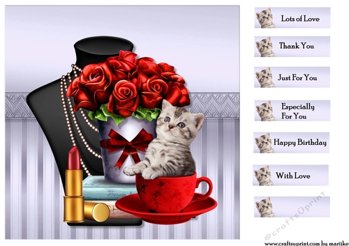 My Favorite Things   Red Roses  Card Topper