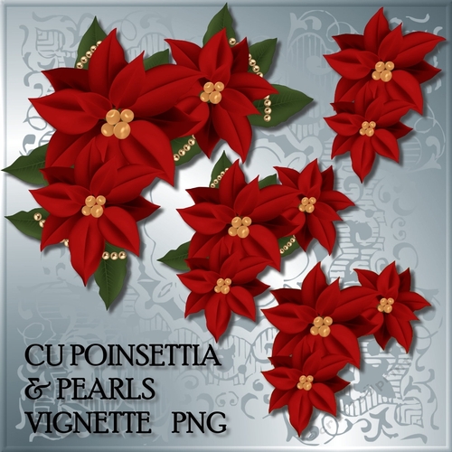 CU Poinsettias & Pearls Vignette