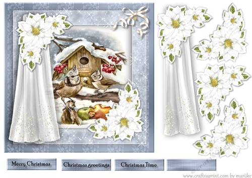 Christmas Window  Snowy Birdhouse 2 