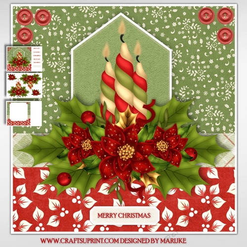 Classic  Candles Red Poinsettias  Mini Kit
