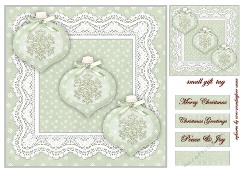 Card Topper Baubles & Snowflakes