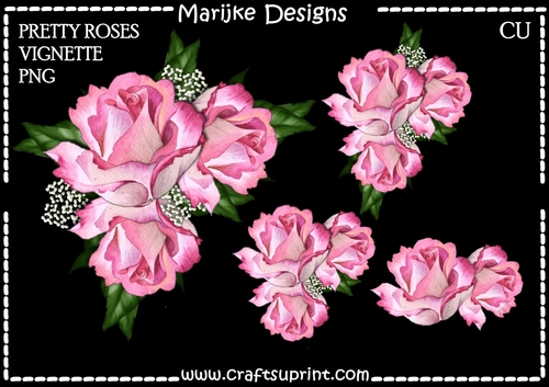 CU Pretty Roses Corner Vignette In Pink
