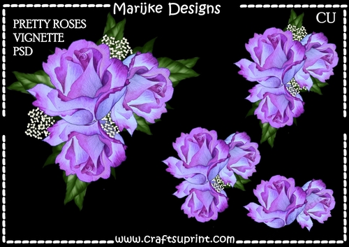  CU Pretty Roses Corner Vignette Purple 