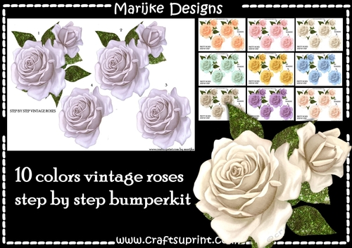 Bumperkit Vintage roses step by step