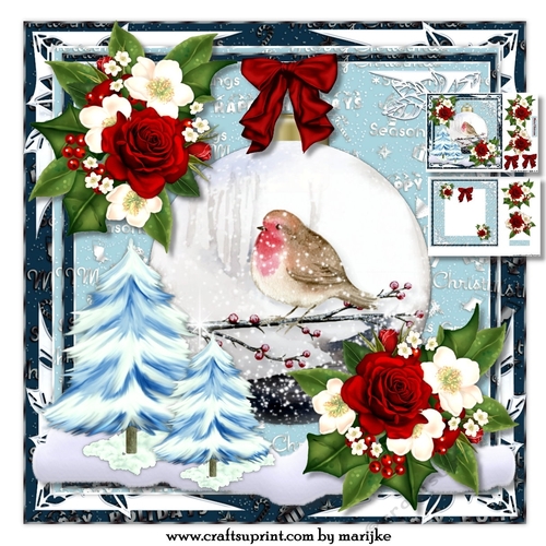 Christmas Robin  Bauble Mini Kit