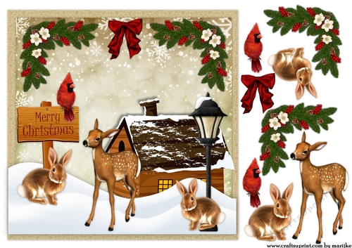 Christmas Animals Quick Card