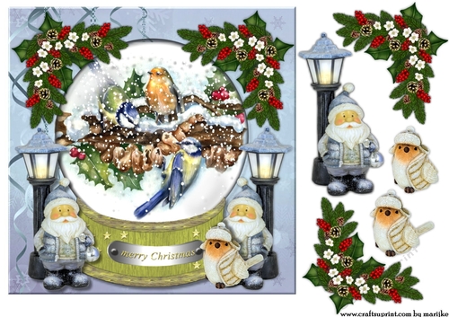 Christmas Snowglobe  Winter Fun Quick Card