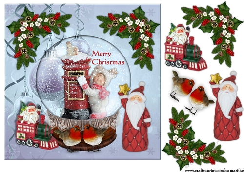 Christmas Snowglobe  Mail Box Quick Card