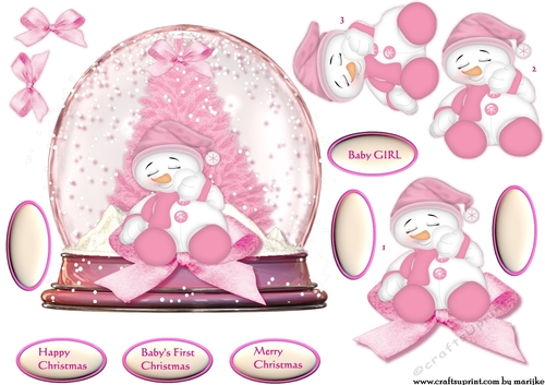 Babys First Christmas Snow Globe Girl
