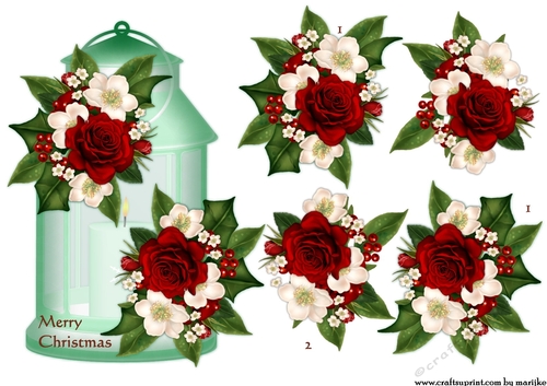  Lantern & Christmas  Roses
