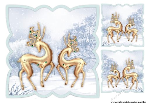 Scallop Topper Christmas Animals Deer