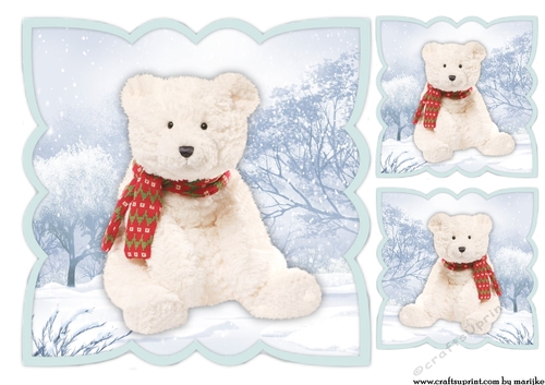 Scallop Topper Christmas Animals Ice  Bear 