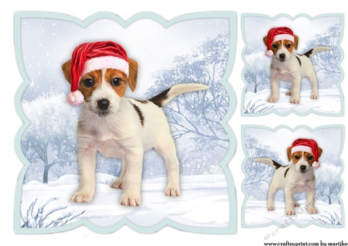 Scallop Topper Christmas  Puppy 