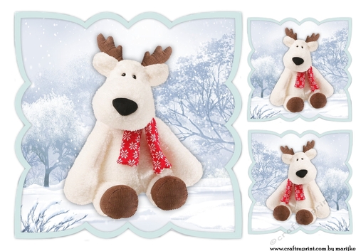 Scallop Topper Christmas Reindeer
