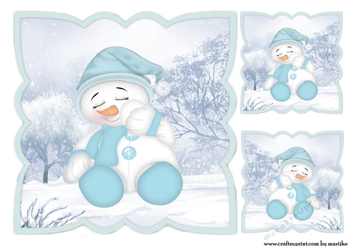 Scallop Topper Christmas Snowman