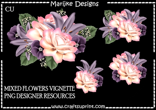 CU DR Mixed Flowers Vignette