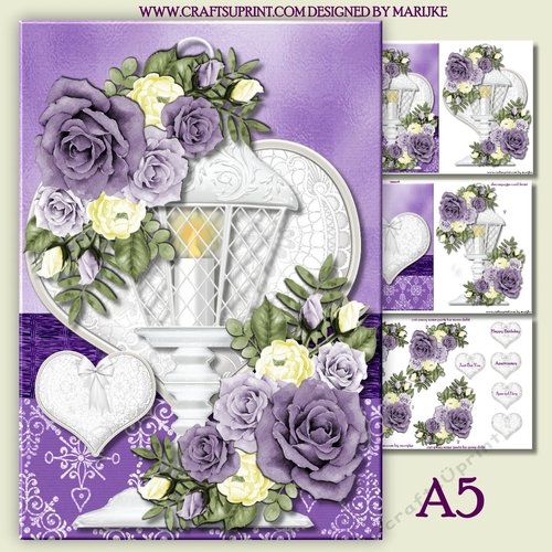 Purple Roses & Lantern A5 Mini Kit