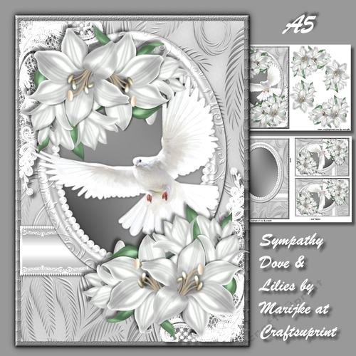 Sympathy Dove & Lilies A5 Mini Kit
