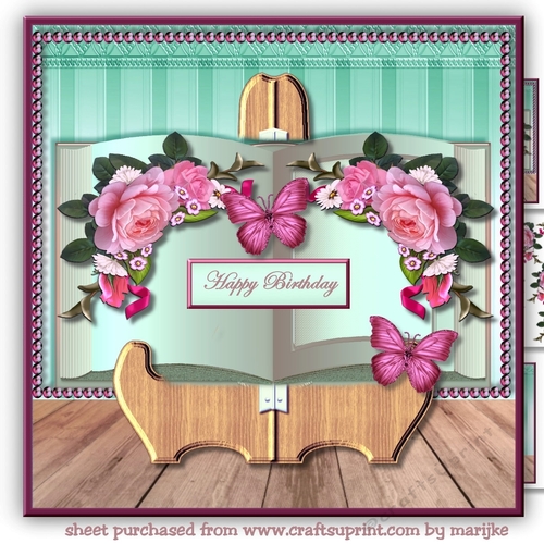 Book On Standard Vintage Roses & Butterflies  Mini Kit