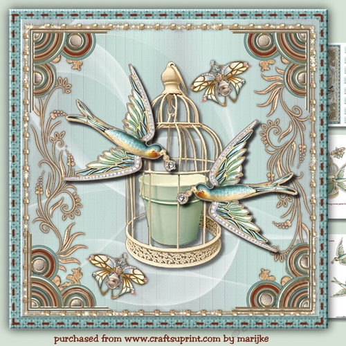 Beautiful Art Deco Bird Cage  Mini Kit