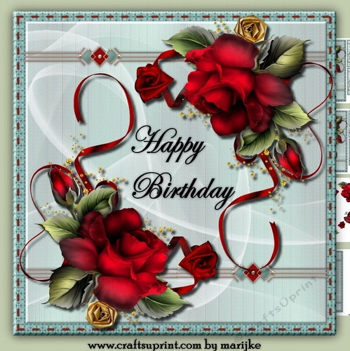 Beautiful Art DecoBirthday Roses  Mini Kit
