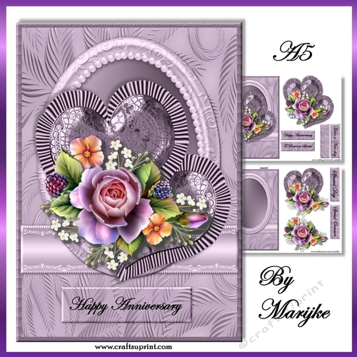 A5 Romantic Roses & Hearts Mini Kit