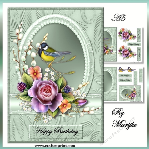 A5  Birds & Roses  Mini Kit