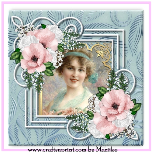 Spring Flowers In Frame Vintage Lady
