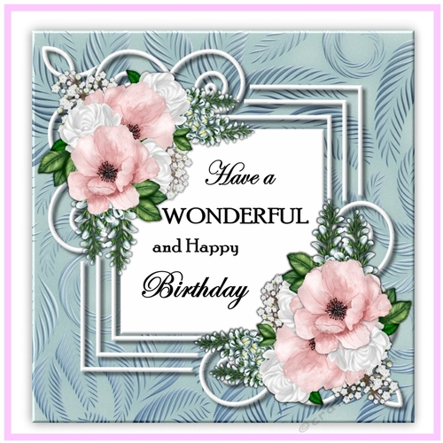 Spring Flowers In FrameWonderful Birthday