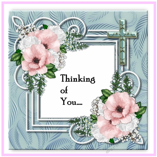 Spring Flowers In Frame Thinking Of You 